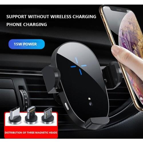 15W Automatic Clamping Car Wireless Charger for iPhone 11 Pro XR XS Huawei P30 Pro Phone holder Qi Phone car charger in air vent