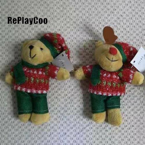 25PCS / LOT Mini Teddy Bear Stuffed Plush Toys Small Bear Couple Stuffed Toys pelucia Pendant Kids Birthday Gift Decor DSD08