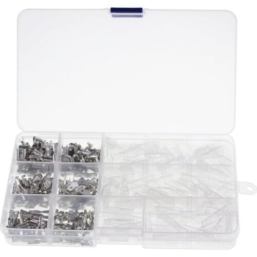 270pcs Female Male Flat Plug Crimp Terminals Cable Lugs 2.8mm 4.8mm 6.3mm Set U1 For Electrical Wire Connecting Tools Parts