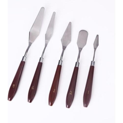 30Set/Lot 5Pcs/Set Fine Art Oil Painting Scraper Pigment Shovel Stainless Steel Pigment Painting Knife Color Mixing Set HA2143