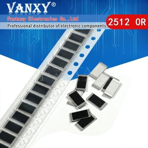 50PCS 2512 SMD Resistor 5% 0 ohm 1W 0R