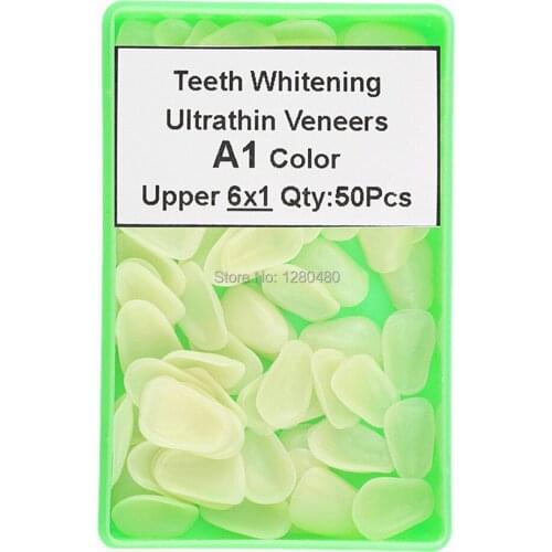50Pcs Ultrathin Dental Composite Resin Veneers Upper Anterior Tooth A1 Color Restorative Teeth Whitening Dentist Materials
