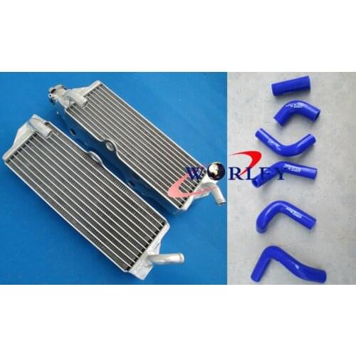 FOR HUSQVARNA TC250 TE 250 TE450 TC450/510 2003-2009 Aluminum Radiator + BLUE Hose