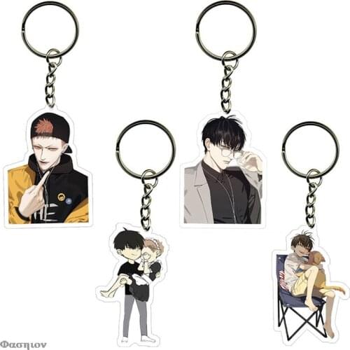 Cartoon Figure Old Xian Hetian Jian Yi Pendent Key Ring Jewelry Anime 19 Days Keychain Cute Keyrings Youth Key Holder
