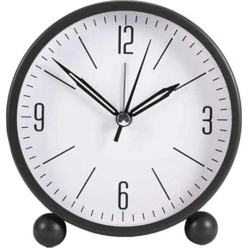 Alarm Clock Home Decor Bedside Desk Clock Vintage Silent Mute Quartz Analog Battery Operated Table Clock For Kids Bedroom