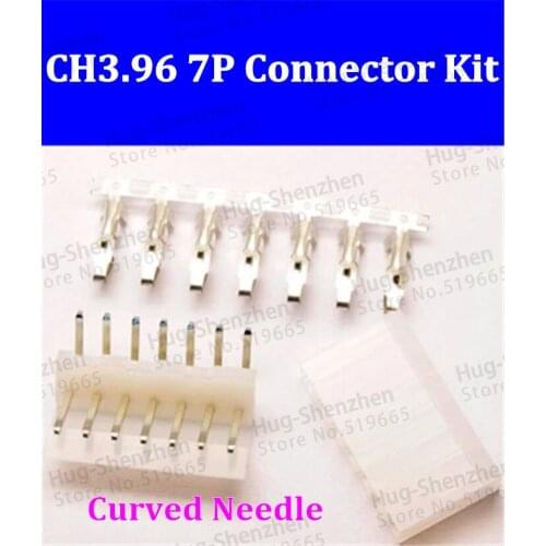 CH3.96 connector 3.96MM Curved 90 degree male and female socket pin connector plug with Terminal pin Block CH3.96-7PIN 7-Pin