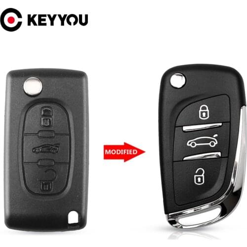 KEYYOU CE0523 Modified Flip Key Shell For Citroen C2 C4 C5 Berlingo Xsara Picasso Peugeot 306 407 807 Partner VA2/HU83 2/3BTN