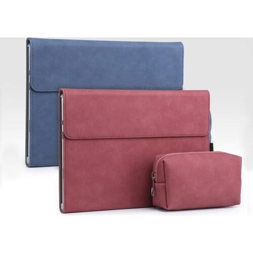 Flip Cover Sleeve for Microsoft Surface Pro 7 6 5 4 with Stand Holder Surface Pro X Surface Go 2 Case Women Men Solid Laptop Bag