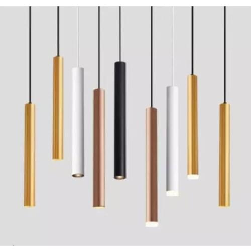 Dimmable Cylinder LED Pendant Lights 10W 15W Long Tube Lamps Decoration Cord Pendant Lamp Background Lights AC90-260V