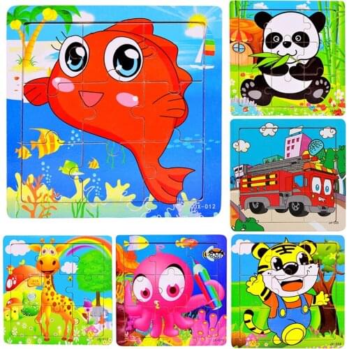 Baby Toys Wooden 3d Puzzle Tangram Shapes Learning Cartoon Animal Intelligence Jigsaw Puzzle Toys For Children Educational Gifts