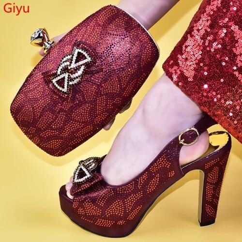 Doershow very fashion Shoe and Bag Sets Italian Shoes and Bags Set for party African Matching Shoes and Bags! HYY1-8