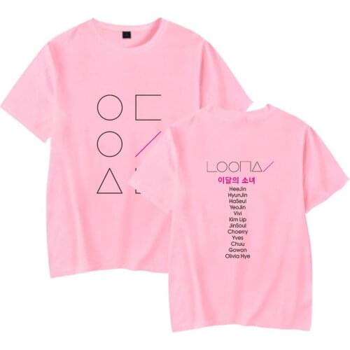 LOONA Summer O-neck T-shirt Short Sleeve Korean Stylish Women/men Kawaii Kpop Hip Hop Harajuku Fashion Short Sleeve Casual Tops