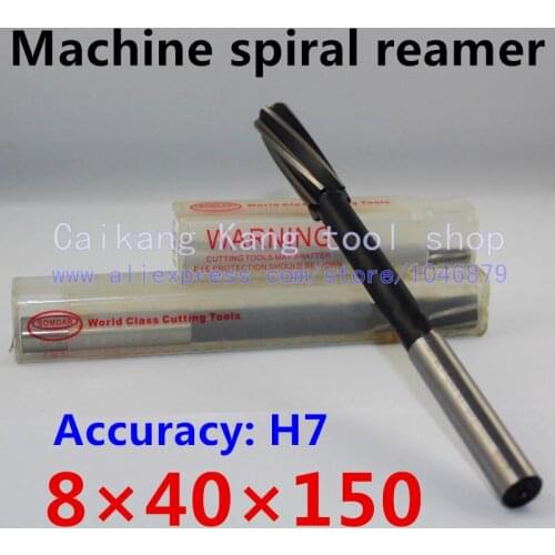 Head:8mm New High performance Spiral High cobalt Machine Reamer 8*40*150mm Accuracy: H7