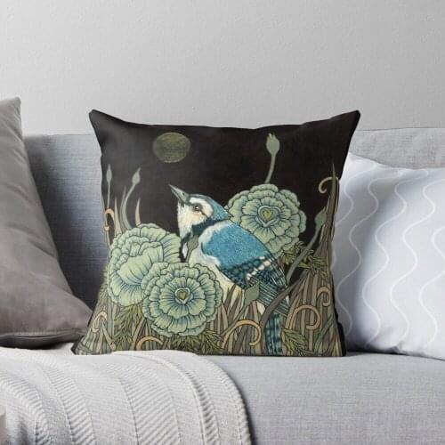Blue Jay Throw Pillow Cushion Cover Polyester throw pillows case on sofa home living room car seat decor 45x45cm