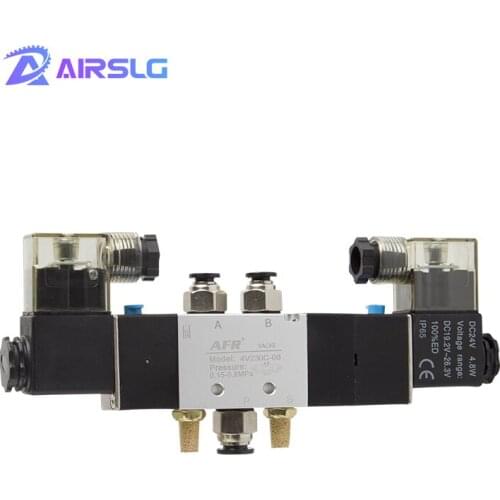 4V230C-08 4V130C-06 4V230C-06 4V330C-10 4V430C-15 valves with Muffler connector 4mm/6mm/8mm/10mm/12mm 5/2 5/3 way solenoid valve