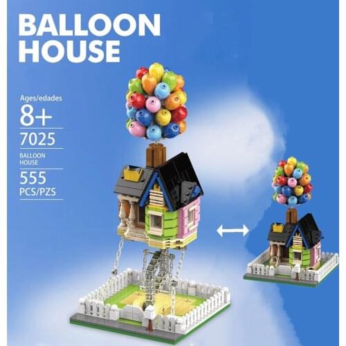 Flying House Around the Travels Balloon House Model Building Blocks Assembling Floating Anti-Gravity Bricks Set Toy for Children