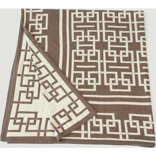 Line knitted Cashmere Blanket carpet Large Big Size Warm Thick Cashmere Bed sheet factory 180-200 cm