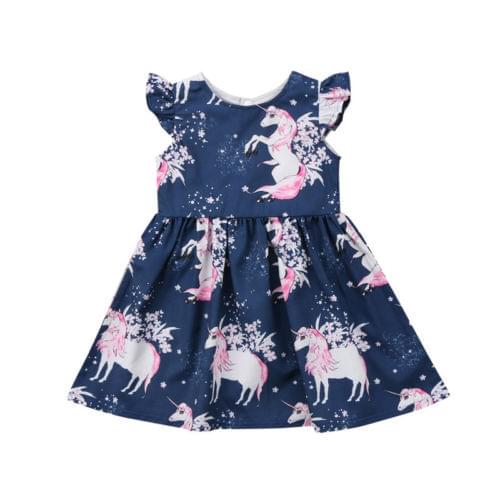 Fashion Newborn Baby Girls horse Flower Dresses Clothes Party Little Princess Dresses
