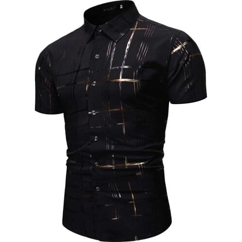 2021 New Summer Men Shirts Eu Size Short Sleeve Business Casual Shirts