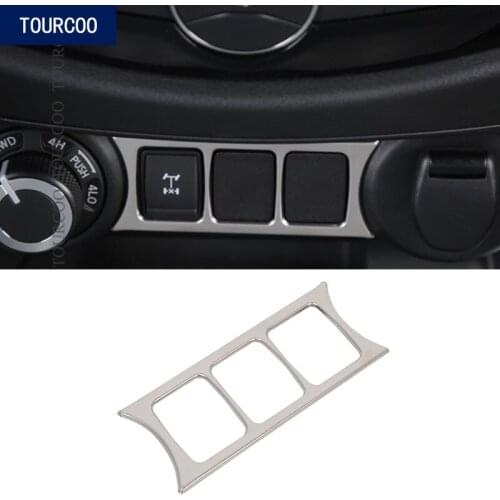 Car Central Console Switch Adjustment Button Cover Trim Sticker for Nissan Terra 2018 Stainless Steel Car Styling Accessories
