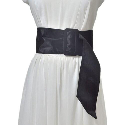 New Women Faux Suede Leather Waistband Square ring Wide Belt Good Matching Lady Dress Girdle Buckle Soft Waistband