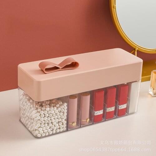 Lipstick Organizer Acrylic Lipstick Holder with Lid Dustproof Transparent Lip Gloss Display Decoration for Dresser Countertop