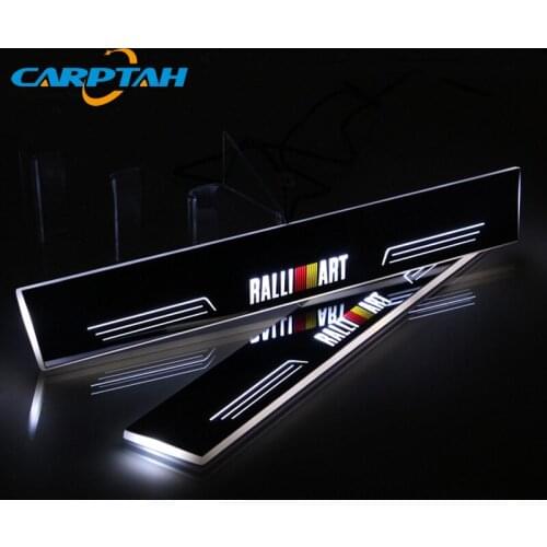 CARPTAH Trim Pedal Car Exterior Parts LED Door Sill Scuff Plate Pathway Dynamic Streamer light For Mitsubishi Lancer 10 Ralliart