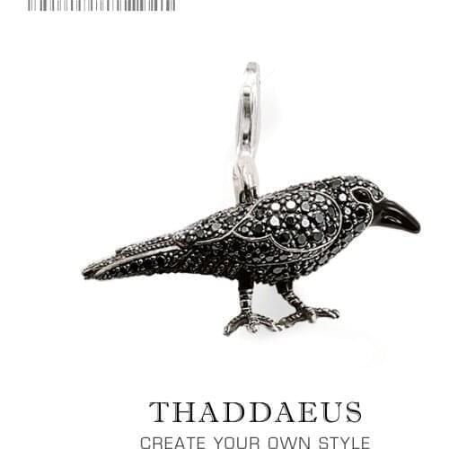 Pendant Black Raven Rabe,2019 Fashion Jewelry 925 Sterling Silver Europe Bijoux Necklace Accessories Gift For Woman & Men