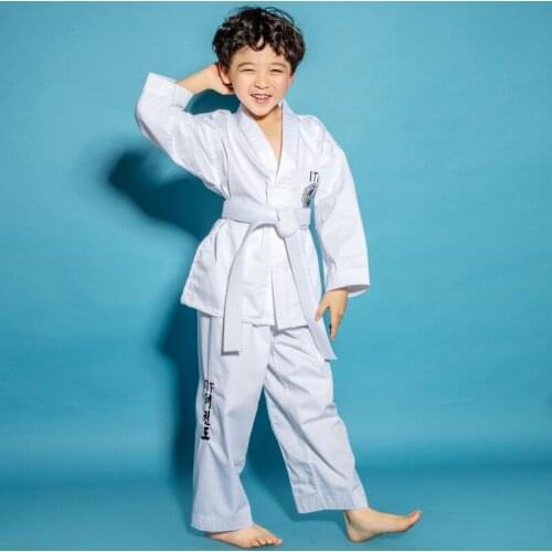 Profession ITF Taekwondo Uniform White Professional Taekwondo Dobok Exquisite Embroidery Taekwondo suit for Children Adult