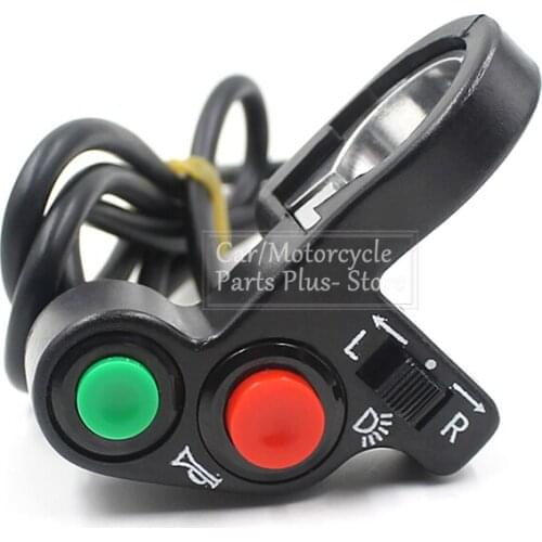 22mm Motorcycle Electric Bike/Scooter Light Turn Signal&Horn Switch ON/OFF Button W/Red Green Buttons Dia Handlebars Switch