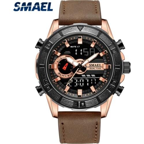 2019 Relogio Masculino Military Men Sport Watches Fashion Quartz Clock 30M Waterproof stopwatch SL-1411 Leather LDE WristWatch