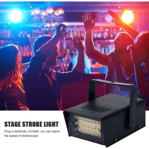 LED White Stage Lighting Adjustable Speed DJ Disco Strobe Lights Remote Control Flash Dance Hall KTV Party Wedding Holiday