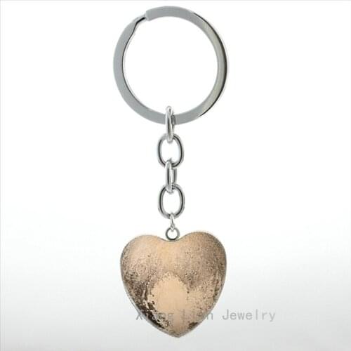 Planet keychain vintage space planet Pluto picture galaxy nebula universe men women heart shaped pendant key chain ring HP482