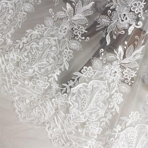 High-End Embroidery Lace Fabric Bridal Wedding Dress Diy Mesh Fabric WomenS Clothing Curtain Decoration