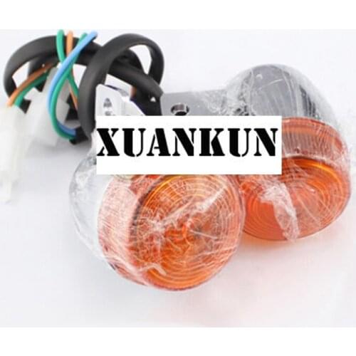 XUANKUN Motorcycle Front Turn Light Flash Indicator Light Yellow Fittings