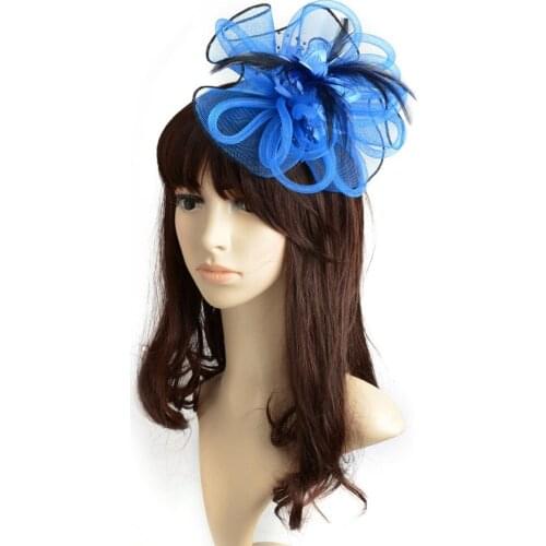 New Hand Made Elegant Women Hair Clips for Girls Flower Feather Mesh Fascinator Wedding Party Headpieces Tovenaar Fascinateur