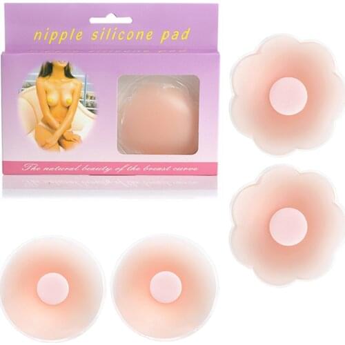 1 Pair Hot Reusable Invisible Self Adhesive Silicone Breast Chest Nipple Cover Bra Pasties Pad Petal Mat Stickers Accessories