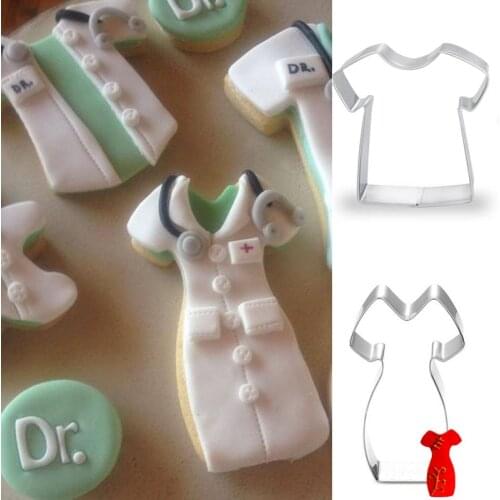 1pcs Doctor nurse costume Metal Cookie Cutter Fondant Cake Decor sugar craft Pastry Biscuit tool cupcake topper bread mold