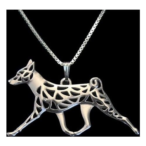 1PCSdropship cartoon Boho Chic Alloy Basenji dog necklace Doberman Pinscher pendant jewelry golden colors plated