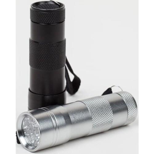100pcs/lot 12 LED UV Flashlight 395nm Ultra Violet Light UV Torch Blacklight UV Lamp Party Gift SN815