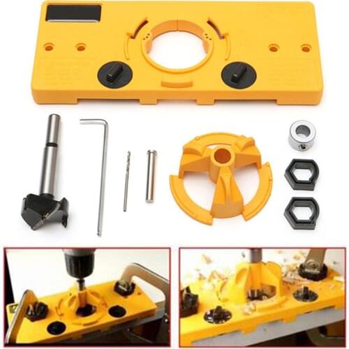 35mm Hinge Jig Boring Hole Drill Cup Style Guide Forstner Door Template Wood Cutter Carpenter Woodworking DIY Hand Tool Sets