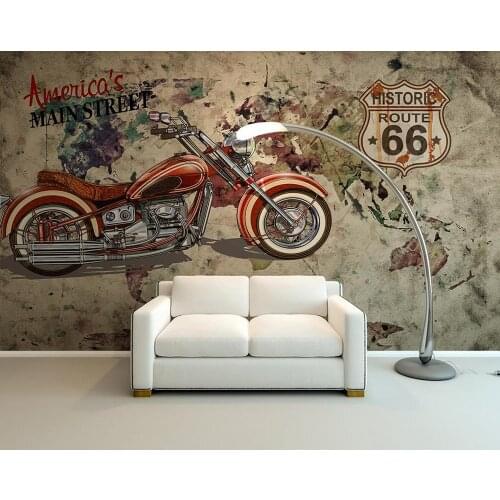 Custom stereoscopic 3d wallpaper roll 3d Motorcycle racing European retro doodle photo print wallpaper home decor 3d