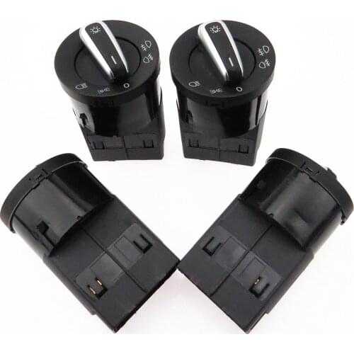 SCJYRXS 4Pcs Chrome Headlight Knob Switch Fog Lamp Button For Passat B5 Bora Golf Mk4 3BD941531A 3BD941531