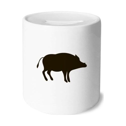 Black Boar Cute Animal Portrayal Money Box Saving Banks Ceramic Coin Case Kids Adults