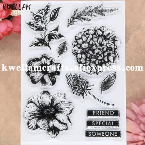Flowers Leaves Friend Special Someone Scrapbook photo cards rubber stamp clear stamp transparent stamp 9081528