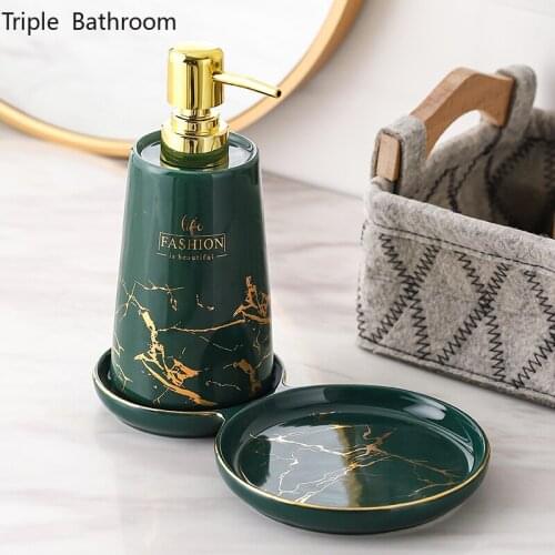 Light Luxury Liquid Soap Dispenser Ceramic Multifunction Bathroom Shampoo Shower Gel Bottle Soap Dish Holder Kitchen Accessories