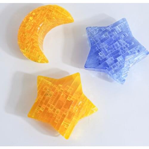 DIY Crystal Star Moon Model Puzzle Assembled Kids Gift Handmade 3D Puzzle Jigsaw Assembled Toys Educational Present