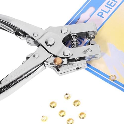 Eyelet Hole Puncher Leather Belt Hole Punch Plier Revolve Sewing Machine Bag Setter Tool Watchband Strap Household leathercraft