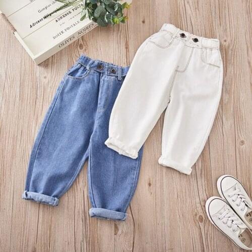 Girls Jeans for Kids autumn spring Trousers Children Jeans Kids Fashion Denim Pants Baby Boys Jean Infant Clothing toddler white