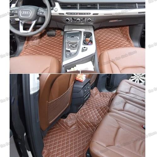 Lsrtw2017 leather car floor mats for audi Q7 Q8 2021 2020 2016 2017 2018 2019 2015 interior accessories auto parts cover foot